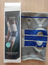 Наколінник спортивний бандаж колінного суглоба Sibote Knee Support WN-267 компресійний фіксатор на коліно Сірий із синім