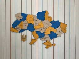 Деревянная Многослойная карта Украины "Патріот", 70×47 см