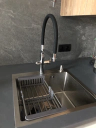 Мойка из нержавеющей стали AQUAMILL 5050 decor + смеситель + дозатор + решетка + сифон фото от покупателей 2