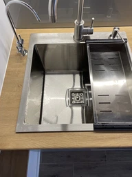 Мойка из нержавеющей стали AQUAMILL 5050 decor + смеситель + дозатор + решетка + сифон фото от покупателей 2