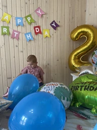 Фольгированный Шар Цифра 2 Красный 100 См фото от покупателей 4