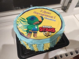Сахарна їстівна картинка Modecor Модель Brawl Stars Ø20 см вис. 6-7 см для хлопчика на торт і топпери 10,11,12,13,14,15 років (SNP - 00037) фото от покупателей 2