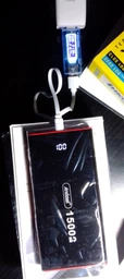 УМБ Andowl Q-CD555Х1 Power Bank 15000 mAh Зовнішній акумулятор (повер банк, портативна батарея) + Подарок USB-лампочка Чорний фото від покупців 13