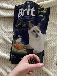 Корм Brit Premium by Nature Cat Sterilized Salmon сухой с лососем для стерилизованных котов 1.5 кг фото от покупателей 12