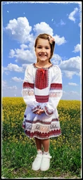 Вышитое платье на девочку "Ажур 3" 6 лет120см Бело Красный