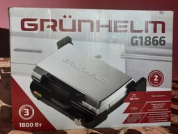 Прижимной контактный гриль Grunhelm G1866 электрогриль для дома 1800 Вт