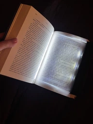 Світильник для читання книг в темряві, книжкова світлодіодна лампа плоска, чорний. фото від покупців 7