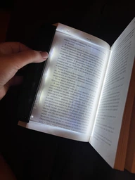 Світильник для читання книг в темряві, книжкова світлодіодна лампа плоска, чорний. фото від покупців 6