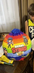 Пиньята Сказочный мир Brawl Stars Бравл Старс шар 118см + бита в подарок фото от покупателей 3