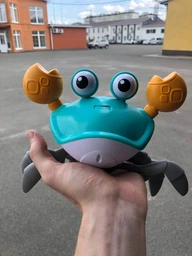 Краб танцующий интерактивная игрушка А1 обходящий препятствия музыкальный бегающий крабик Smart Crab G2 на аккумуляторе желтый фото от покупателей 10