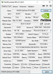 Видеокарта ASUS PCI-Ex GeForce RTX 4060 Dual OC Edition 8GB GDDR6 (128bit) (2535/17000) (1 x HDMI, 3 x DisplayPort) (DUAL-RTX4060-O8G)