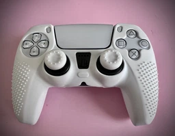 Силиконовый чехол для джойстика PS5 Dualsense камуфляжный (черно-синий) + в подарок накладки на стики