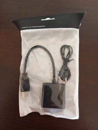 Кабель-перехідник HDMI -> VGA конвертер адаптер без звуку (Емулятор монітора) HDMI2VGA (388167260) Чорний