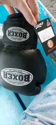 Перчатки боксерские Boxer 12 oz кожвинил 0.6 мм Черные (2024-01BLK) фото от покупателей 7