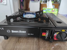 Портативна туристична газова плита з п'єзопідпалом portable gas stove BDZ 155 Original by Happy Home з пластиковим кейсом адаптер під великий балон