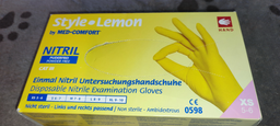 Рукавички нітрилові Ampri Style Lemon неопудрені Размер XS 100 шт Жовті (4044941008813)