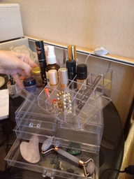 Органайзер для косметики Cosmetic Storage Box 4 ящики 24 клітинки Прозорий