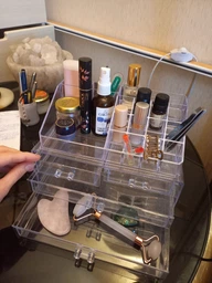 Органайзер для косметики Cosmetic Storage Box 4 ящики 24 клітинки Прозорий фото від покупців 1