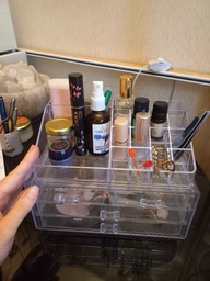 Органайзер для косметики Cosmetic Storage Box 4 ящики 24 клітинки Прозорий фото від покупців 3