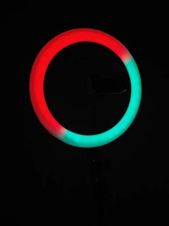 Кольцевая светодиодная цветная лампа RGB LED MJ26 Набор блогера селфи кольцо со штативом Мультиколор 26 см фото от покупателей 18
