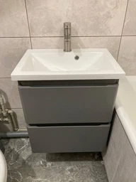Тумба Bianco консольна з умивальником Bianco 55 (2 ящики) дуб білий фото від покупців 6