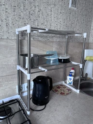 Телескопическая полка Kitchen для микроволновки 50 х 26 х 4 см Белый (IS33) фото от покупателей 6