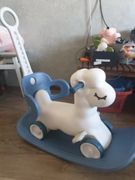 Лошадка-качалка 3в1 Terrio “Sheepy” Сине-белая фото от покупателей 1