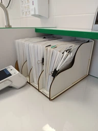 Вертикальный лоток А5(лхдф) для медицинских карт, бумаги и папок на 4 отделений «CD» (4112124) белый фото от покупателей 11