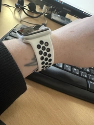 Силіконовий ремінець Fruct Nike Sport Band for Apple Watch 42/44/45/46/49 mm White Black фото від покупців 19