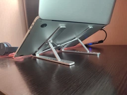 Подставка для ноутбуков и планшетов HQ-Tech Stabletron Aluminum Laptop Stand Silver для MacBook повышенная стойкость, складная конструкция ( цвет siilver) + тканевый чехол для хранения в комплекте фото от покупателей 2
