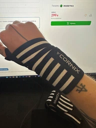Бинты для запястий (кистевые бинты) Cornix Wrist Wraps XR-0194 Black/White фото от покупателей 1