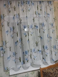 Занавеска из батиста Пион Серый Adagio Windows Decor, тюль с крупными цветами 250 х 170см, тюлевые шторы на тесьме фото от покупателей 1