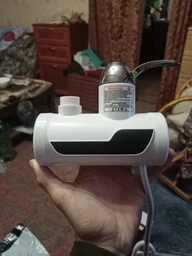 Кран электрический проточный водонагреватель с LCD экраном Делимано бойлер 3кВт Delimano белый фото от покупателей 1