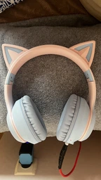 Бездротові навушники з котячими вушками Cat Ear Fingertime із додатковим мікрофон та підсвіткою рожево-голубі фото від покупців 8