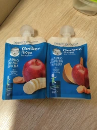 Дитяче пюре Gerber Яблуко, банан, морква 150 г (1227057) фото від покупців 2