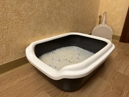 Туалет для кішок Природа Comfort L глибокий, без сітки, під пісок, з рамкою, Сірий, 49 х 39 х 15 см (4823082416981)