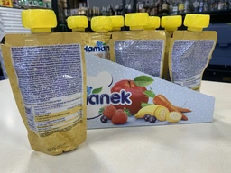 Упаковка фруктового пюре Hamanek яблоко с абрикосом с 4 месяцев 120 г х 8 шт (8595139783914) фото от покупателей 1