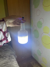 USB LED Лампа Ліхтар Кемпінговий Туристичний 60 W на Акумуляторі Батарея 2400 mAh Аварійний Світильник з Підвісом Біла фото від покупців 2