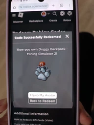 Roblox: Doggy Backpack - Mining Simulat 2 фото от покупателей 1