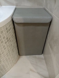 Ящик для зберігання текстильний з кришкою MBM HOME TH-02 GRAY сірий фото від покупців 2
