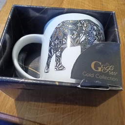 Кружка фарфоровая GGP Бочка Animals Gold Слон 350 мл в премиум упаковке NBone (RX-N16870) (76020790/Слон)