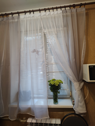Комплект кухонних штор VR-Textil № 017к з підв'язками на карниз 1 - 1.5 м 265х170 см Коричневий з кавовим (50-399) фото від покупців 3
