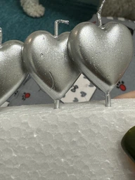 Свечи в торт "Heart", цвет серебро, набор 5 шт