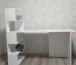 Стол компьютерный с полочками слева RedWood Ванкувер Ш1416*В1226*Г600 Белый RLST24white фото от покупателей 14