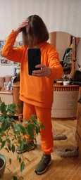 Жіночий спортивний костюм ONIOS Loungewear Tracksuit без капюшону Помаранчевий L 2373 фото від покупців 1