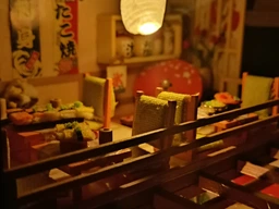 Румбокс HONGDA M2011 Sakura Sushi House, DIY миниатюрный домик японского ресторана с LED-подсветкой и музыкальным модулем фото от покупателей 3