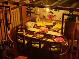 Румбокс HONGDA M2011 Sakura Sushi House, DIY миниатюрный домик японского ресторана с LED-подсветкой и музыкальным модулем фото от покупателей 2