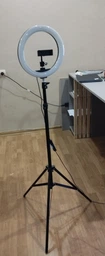 Комплект Светодиодная кольцевая лампа для селфи фото с держателем для телефона RGB MJ-26 см + Штатив