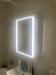 Зеркальный шкаф Alfa 50 с LED-подсветкой белый