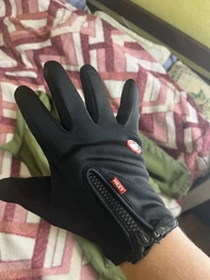 Зимові лижні вітрозахисні рукавички Windstopper сенсорні, Чорні фото від покупців 1